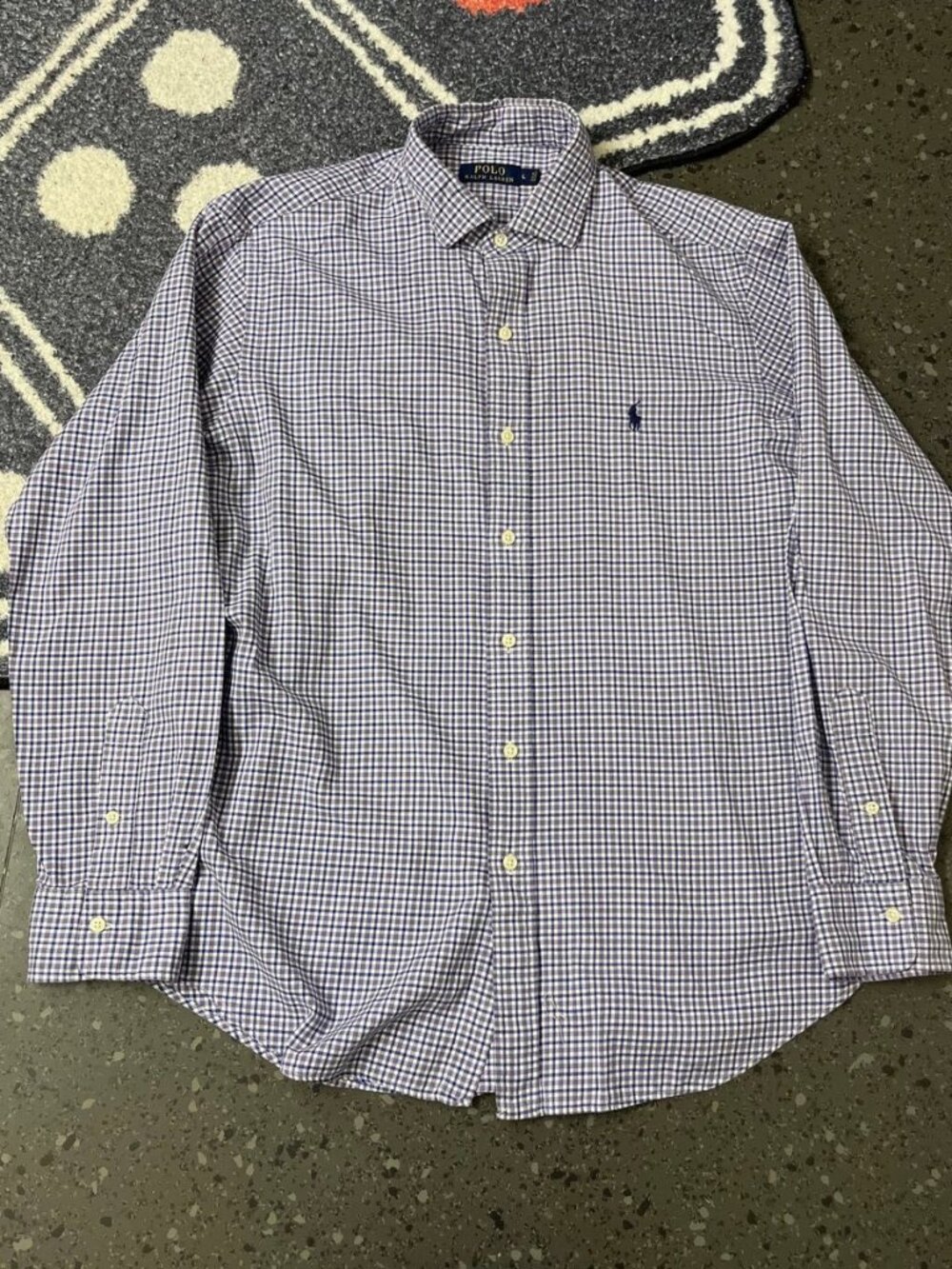 Polo Ralph Lauren Purple Checkered Dress Shirt - Size L